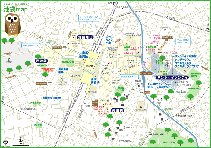 東京 池袋map（タップで大きい画像が開きます。PDFは 最下部にあります）