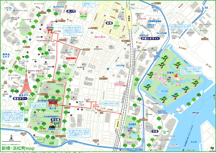 東京 東京タワー・増上寺・芝公園map