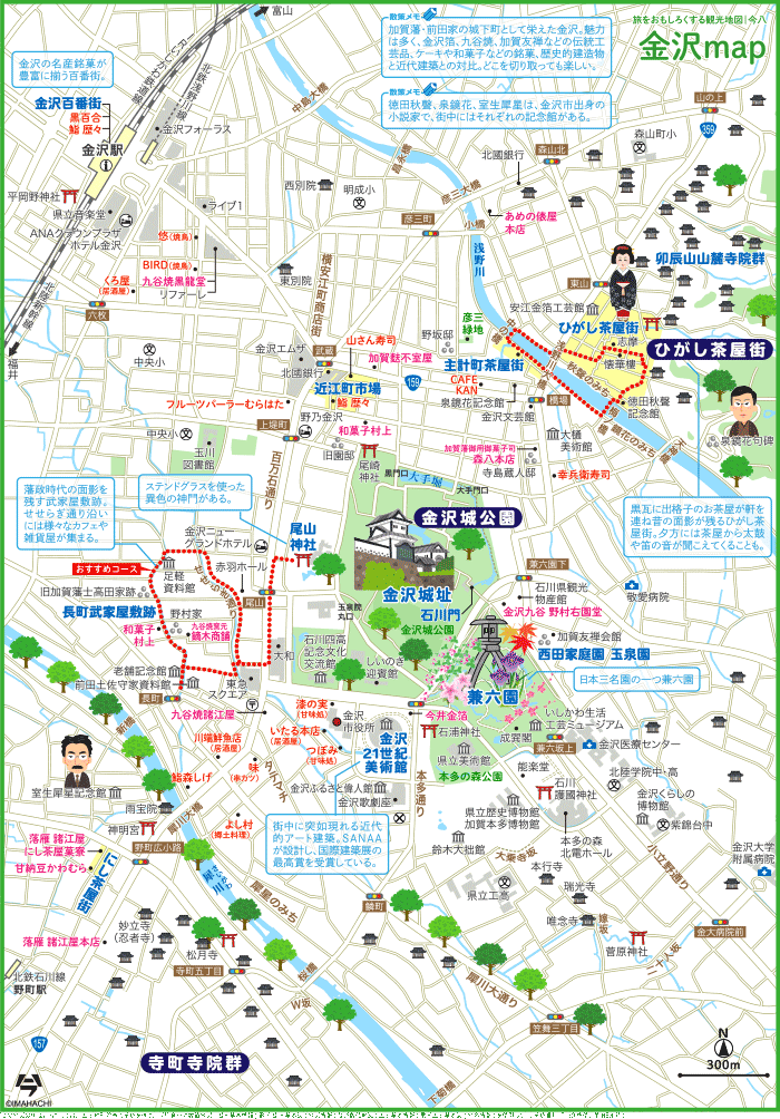石川 金沢城址・兼六園map