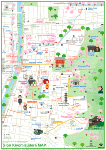Kyoto Gion Kiyomizudera Map（Tap to open large image.PDF is bottom of the page.）